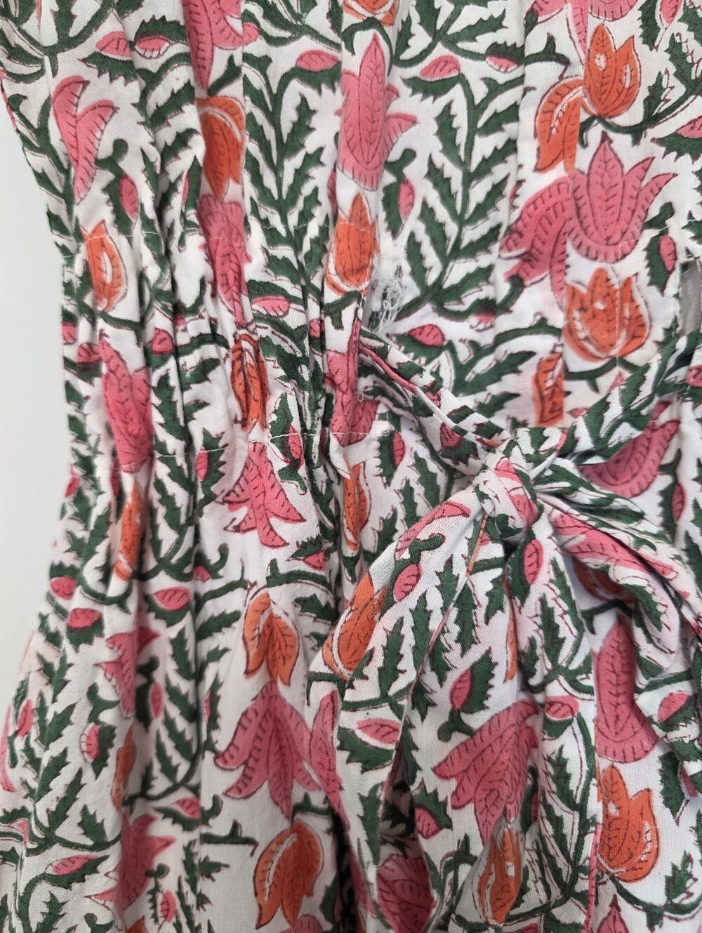 Mod’s Mahal Women’s Midi Shirt Dress English Garden Size XS Pink Green Floral - Picture 8 of 14